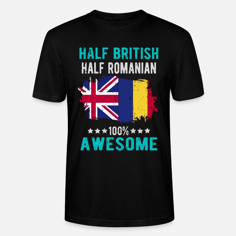 Halb Brite Halb Rumäne - Stanley/Stella Unisex Bio-T-Shirt CRAFTER - Schwarz