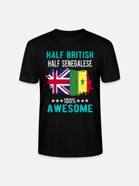 Half British Half Senegalese - Stanley/Stella CRAFTER Unisex Organic T-Shirt - black