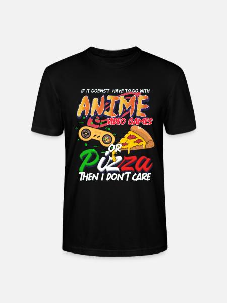 Anime Video Games Pizza Gift - Stanley/Stella CRAFTER Unisex Organic T-Shirt - black