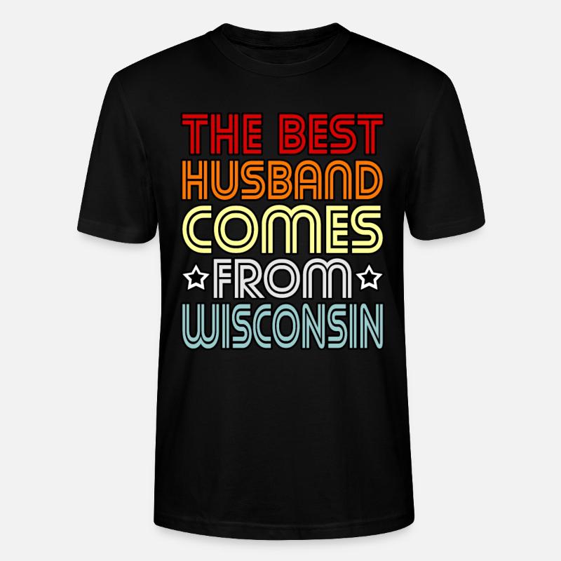 Bestes Ehemann wisconsin geschenk - Stanley/Stella Unisex Bio-T-Shirt CRAFTER - Schwarz