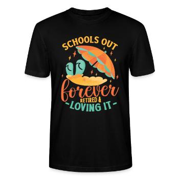 Schools Out Forever, Lehrer im Ruhestand. - Stanley/Stella Unisex Bio-T-Shirt CRAFTER - Schwarz - Vorne - Alina (178cm) & Michal (187cm)