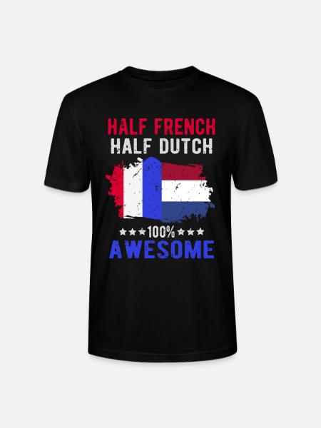 Half French Half Dutch - Stanley/Stella CRAFTER Unisex Organic T-Shirt - black