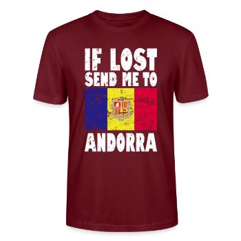 Dicton du drapeau d’Andorre - T-shirt bio CRAFTER Stanley Stella Unisexe - bordeaux - Devant - Alina (178cm) & Michal (187cm)