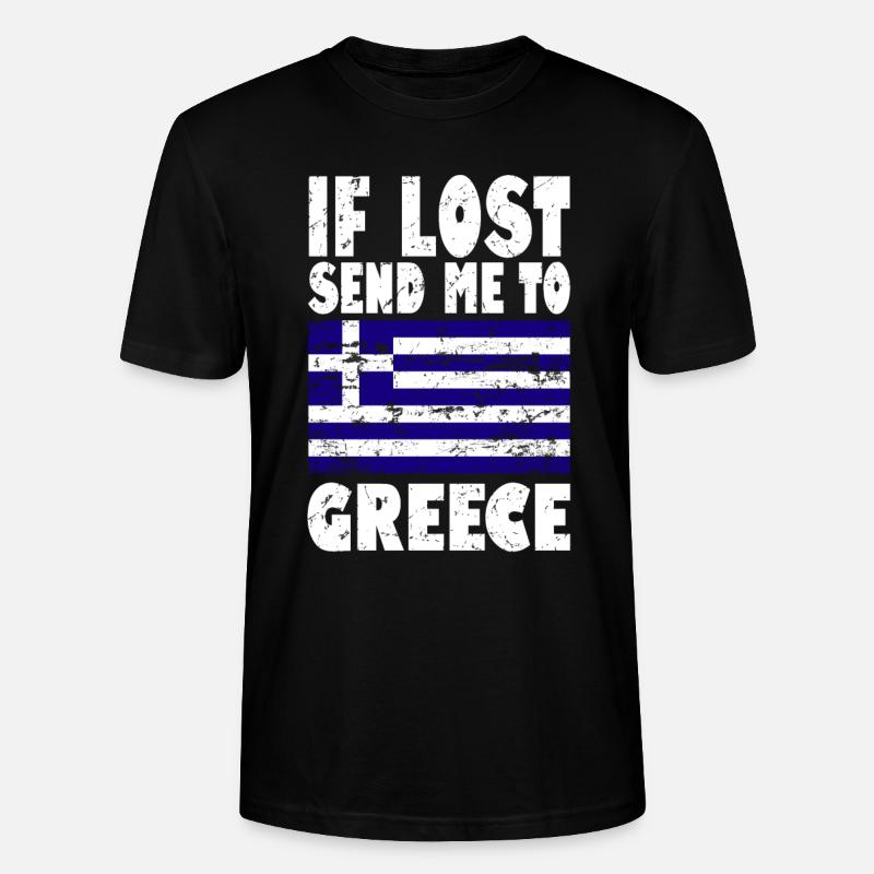 Greece Flag Saying - Stanley/Stella CRAFTER Unisex Organic T-Shirt - black