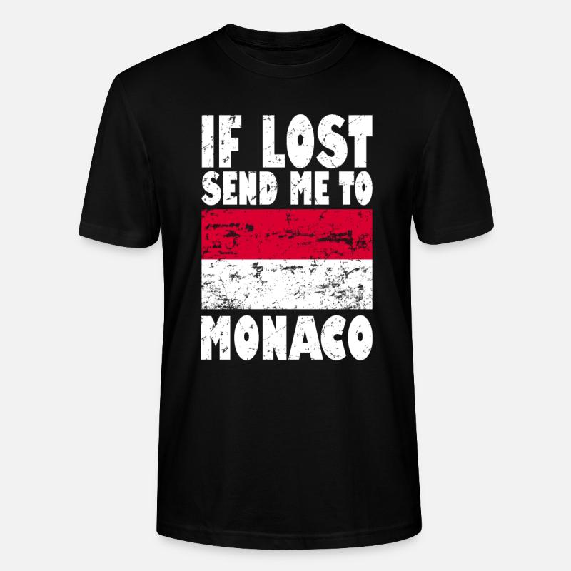 Drapeau de Monaco - T-shirt bio CRAFTER Stanley Stella Unisexe - noir