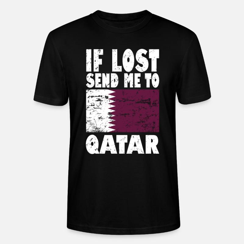 Slogan du drapeau du Qatar - T-shirt bio CRAFTER Stanley Stella Unisexe - noir
