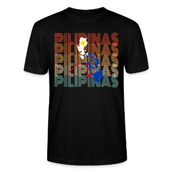 Philippines Residents Gift - Stanley/Stella CRAFTER Unisex Organic T-Shirt - black - Front - Alina (178cm) & Michal (187cm)