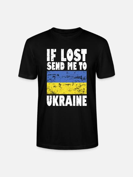 Ukraine Flag Slogan - Stanley/Stella CRAFTER Unisex Organic T-Shirt - black