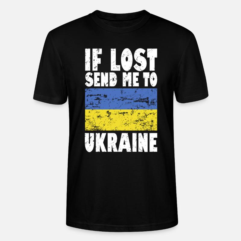 Slogan du drapeau de l’Ukraine - T-shirt bio CRAFTER Stanley Stella Unisexe - noir