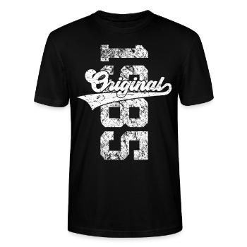 41. GEBURTSTAG ORIGINAL 1985 - Stanley/Stella Unisex Bio-T-Shirt CRAFTER - Schwarz - Vorne - Alina (178cm) & Michal (187cm)