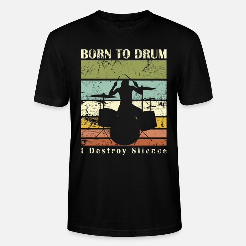 Born to drum - batteur - T-shirt bio CRAFTER Stanley Stella Unisexe - noir