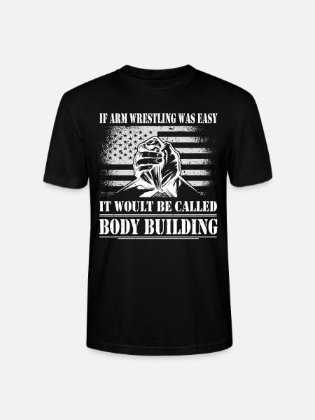 Armwrestler USA-Flaggen-Handdrücken - Stanley/Stella Unisex Bio-T-Shirt CRAFTER - Schwarz