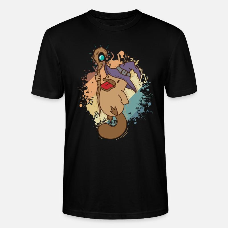 Schnabeltier als Zauberer Australien - Stanley/Stella Unisex Bio-T-Shirt CRAFTER - Schwarz