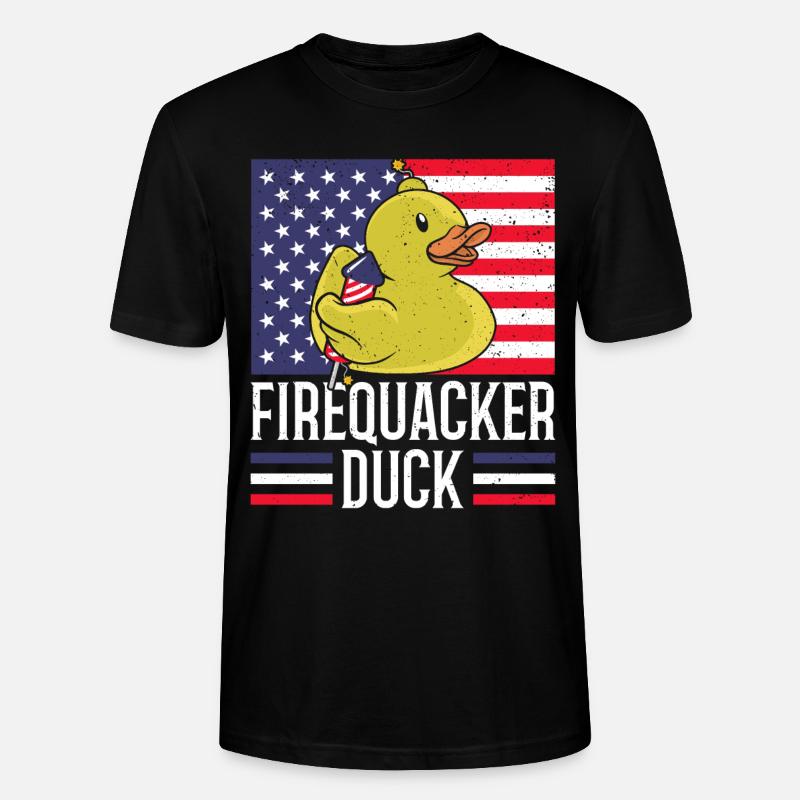 Firequacker Duck 4. Juli Firecracker - Stanley/Stella Unisex Bio-T-Shirt CRAFTER - Schwarz