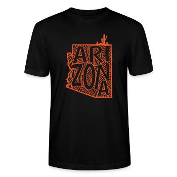 Arizona USA Amerika Bundesstaat - Stanley/Stella Unisex Bio-T-Shirt CRAFTER - Schwarz - Vorne - Alina (178cm) & Michal (187cm)