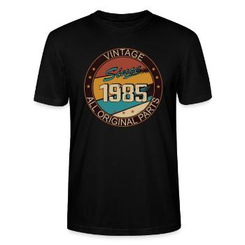 38e anniversaire homme femme 1985 décoration - T-shirt bio CRAFTER Stanley Stella Unisexe - noir - Devant - Alina (178cm) & Michal (187cm)