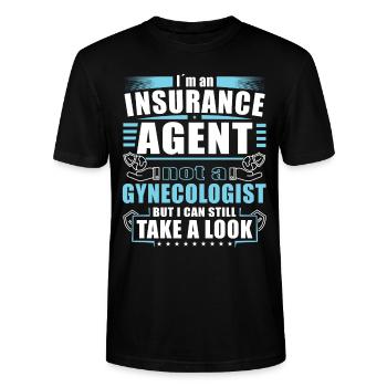 Funny Insurance Sales Representative - Stanley/Stella CRAFTER Unisex Organic T-Shirt - black - Front - Alina (178cm) & Michal (187cm)