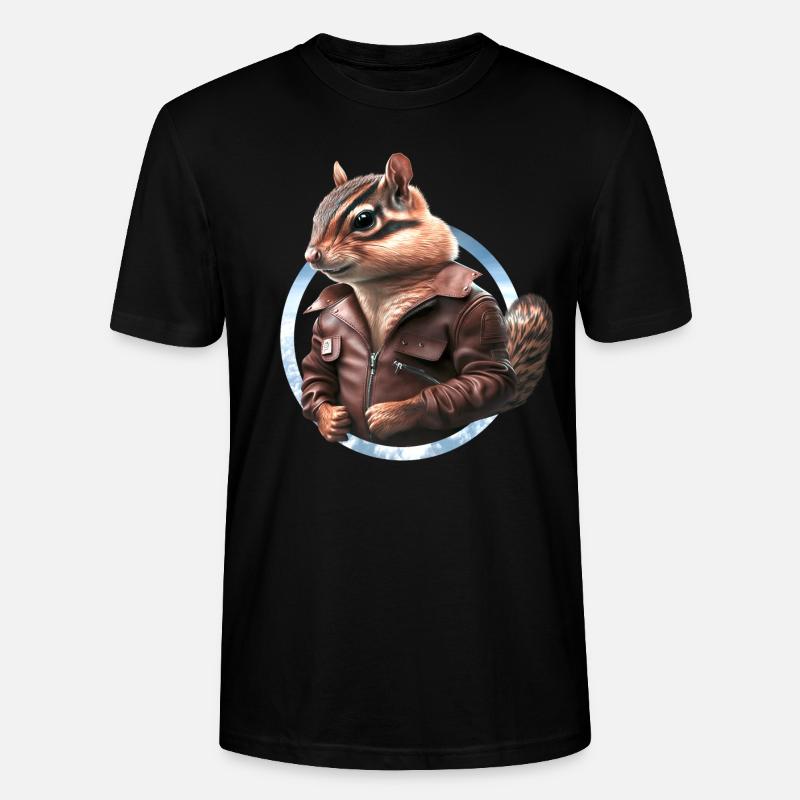 Chipmunks Captain Leather Jacket Pilot - T-shirt bio CRAFTER Stanley Stella Unisexe - noir