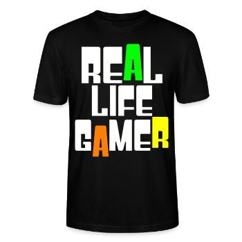 Real Life Gamer - Stanley/Stella Unisex Bio-T-Shirt CRAFTER - Schwarz - Vorne - Alina (178cm) & Michal (187cm)