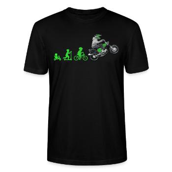 Evolution Simsonfahrer S50 S51 Simme Moped - Stanley/Stella CRAFTER Unisex Organic T-Shirt - black - Front - Alina (178cm) & Michal (187cm)
