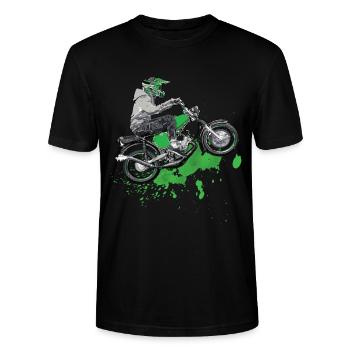 Simsonfahrer S50 S51 Simme Moped - Stanley/Stella CRAFTER Unisex Organic T-Shirt - black - Front - Alina (178cm) & Michal (187cm)