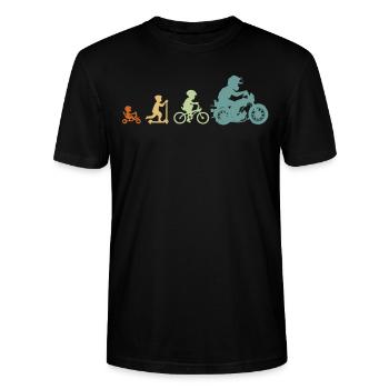 Evolution Simsonfahrer S50 S51 Simme Moped - Stanley/Stella CRAFTER Unisex Organic T-Shirt - black - Front - Alina (178cm) & Michal (187cm)