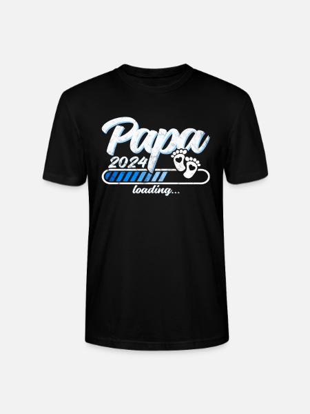 Father-to-be - Dad 2024 loading - Stanley/Stella CRAFTER Unisex Organic T-Shirt - black
