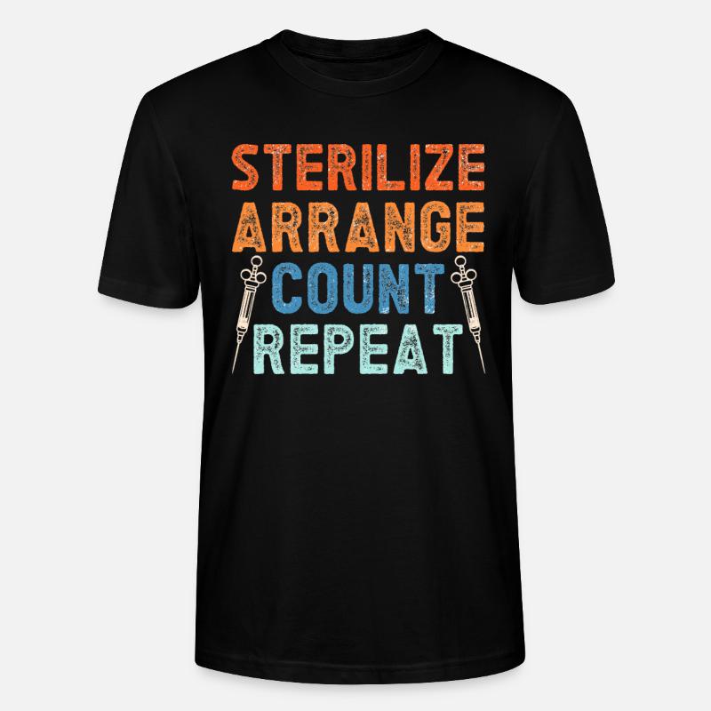 Stériliser, arranger, compter, répéter - - T-shirt bio CRAFTER Stanley Stella Unisexe - noir