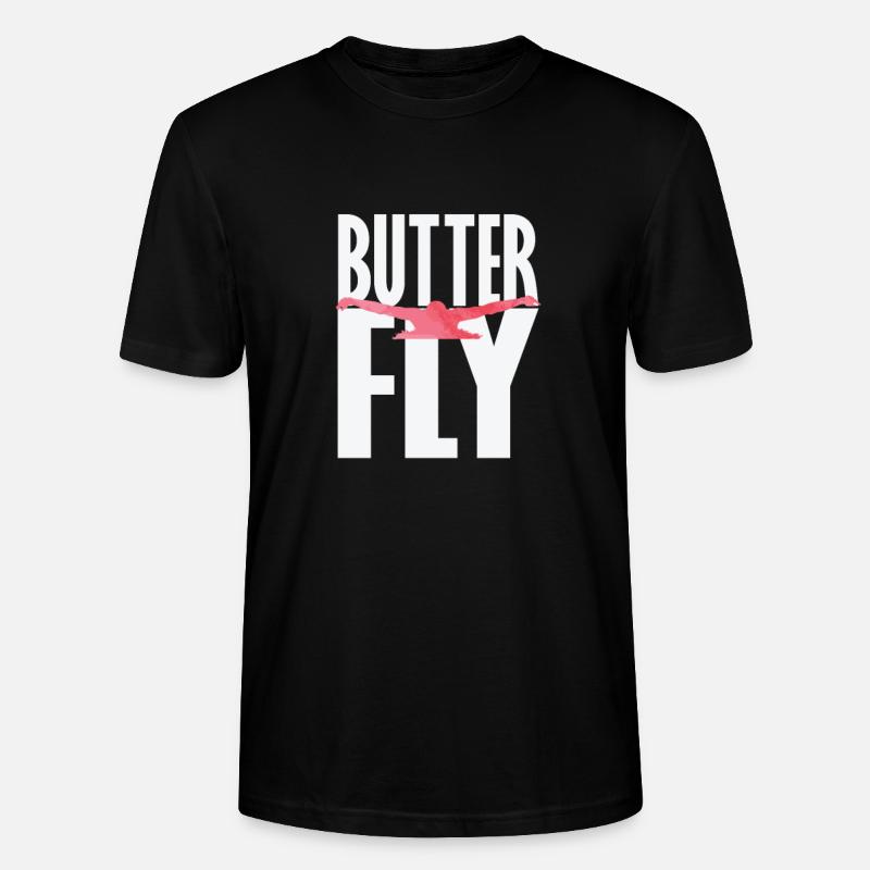 Butterfly Schwimmen - Stanley/Stella Unisex Bio-T-Shirt CRAFTER - Schwarz