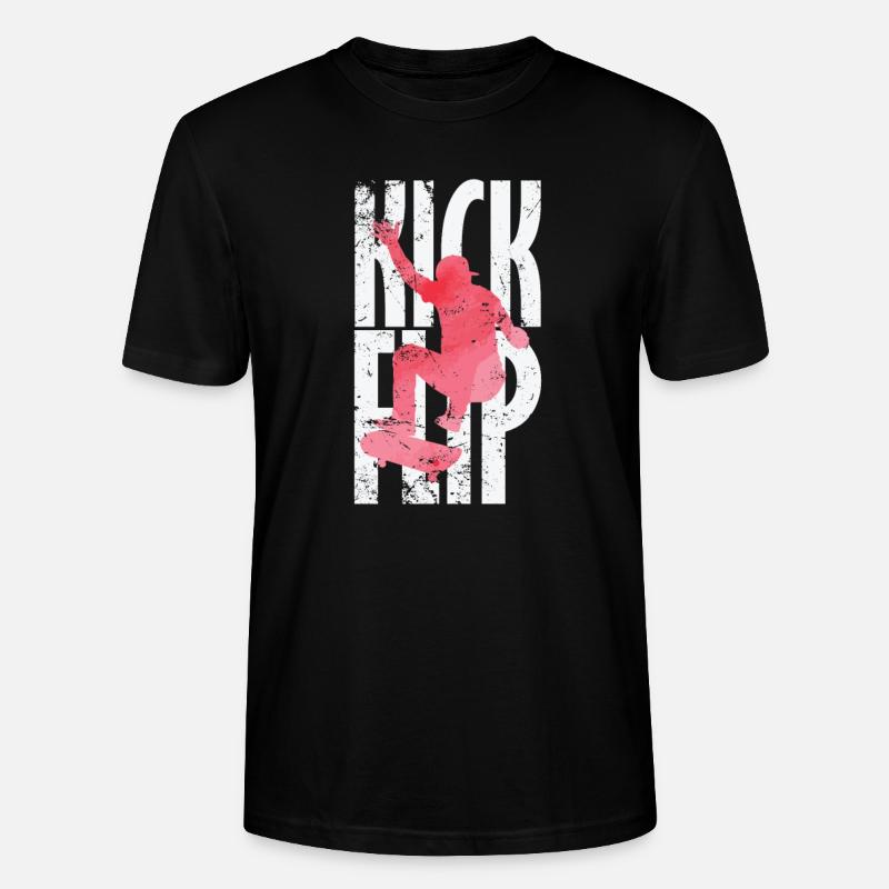 Kickflip Skateboard - Stanley/Stella Unisex Bio-T-Shirt CRAFTER - Schwarz