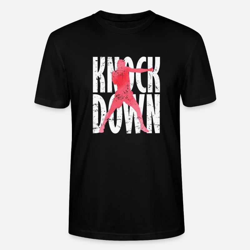Boxe Knock Down - T-shirt bio CRAFTER Stanley Stella Unisexe - noir