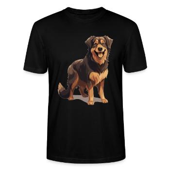 Hovawart propriétaire chien fermier Pure race - T-shirt bio CRAFTER Stanley Stella Unisexe - noir - Devant - Alina (178cm) & Michal (187cm)