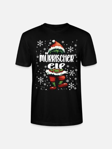 Grumpy Elf Christmas Outfit - Stanley/Stella CRAFTER Unisex Organic T-Shirt - black