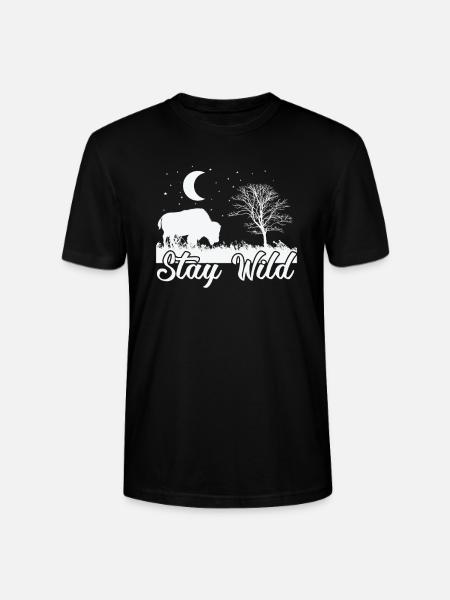 Stay Wild Bison Animal - Stanley/Stella CRAFTER Unisex Organic T-Shirt - black