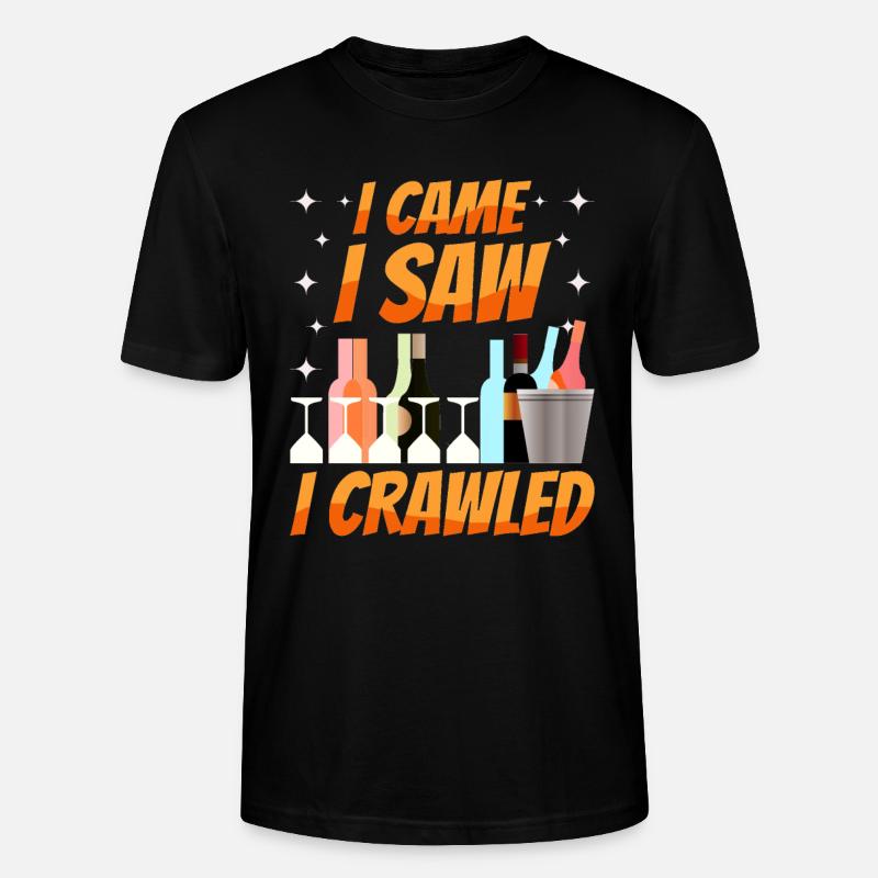 Crawled Pub Crawl Alcohol Drinking - Stanley/Stella CRAFTER Unisex Organic T-Shirt - black