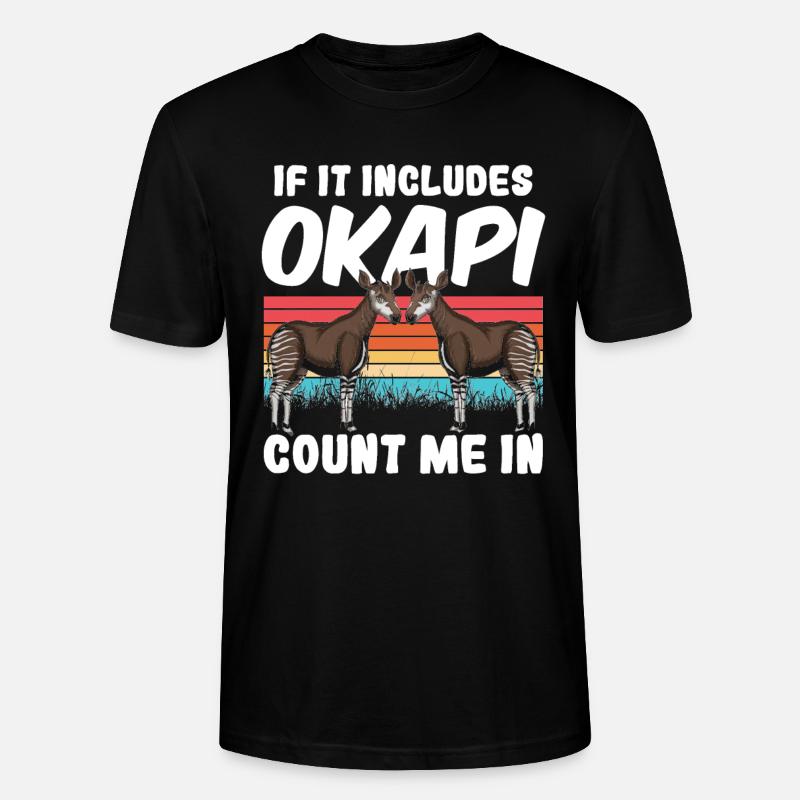 Funny zookeeper okapi lover - Stanley/Stella CRAFTER Unisex Organic T-Shirt - black