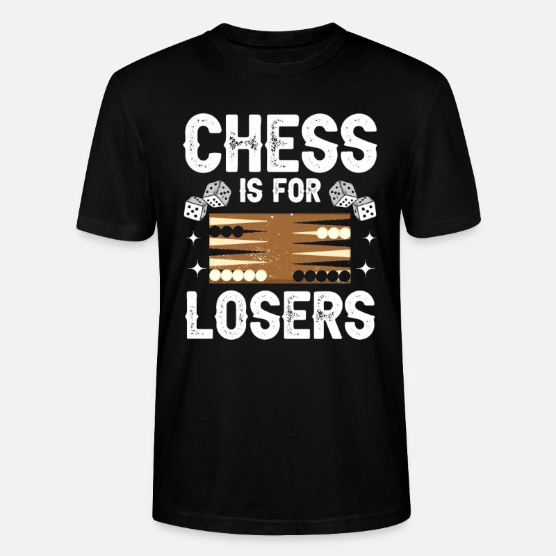 Board Game Funny Backgammon - Stanley/Stella CRAFTER Unisex Organic T-Shirt - black