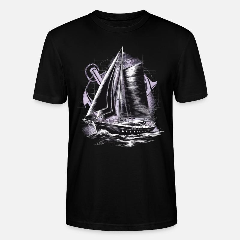 Segelboot mit Anker Geschenk - Stanley/Stella Unisex Bio-T-Shirt CRAFTER - Schwarz