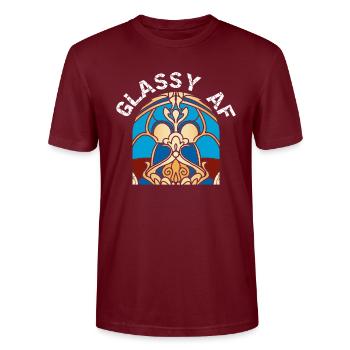 Lustiger Buntglas-künstler - Stanley/Stella Unisex Bio-T-Shirt CRAFTER - Burgunderrot - Vorne - Alina (178cm) & Michal (187cm)