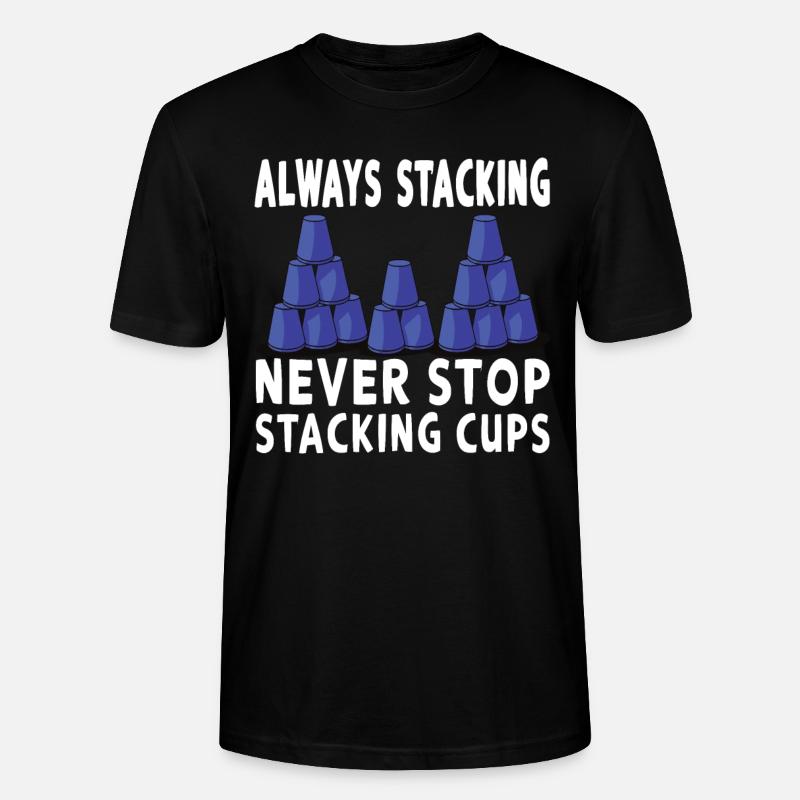 Stacking Cups Speed Stacker - Stanley/Stella CRAFTER Unisex Organic T-Shirt - black
