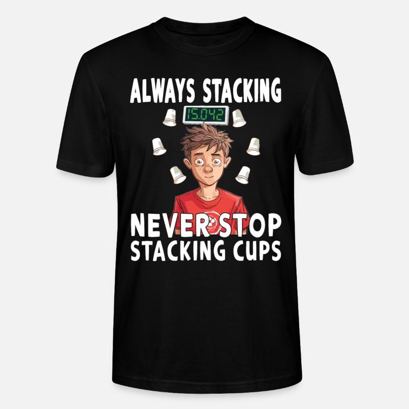 Empilage de gobelets Speed Stacker - T-shirt bio CRAFTER Stanley Stella Unisexe - noir