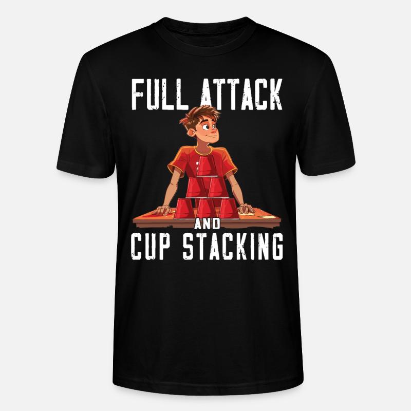 Stacking Cups Speed Stacker - Stanley/Stella CRAFTER Unisex Organic T-Shirt - black