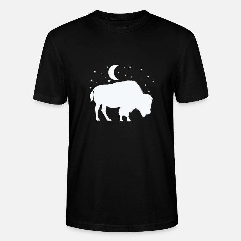 Bison au clair de lune - T-shirt bio CRAFTER Stanley Stella Unisexe - noir