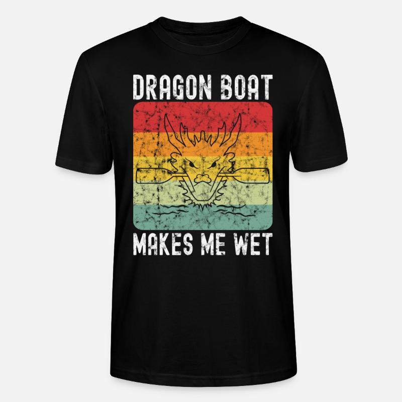 Lustiges Drachenboot-paddel - Stanley/Stella Unisex Bio-T-Shirt CRAFTER - Schwarz