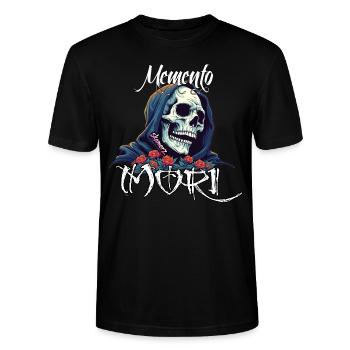 Memento Mori - T-shirt bio CRAFTER Stanley Stella Unisexe - noir - Devant - Alina (178cm) & Michal (187cm)