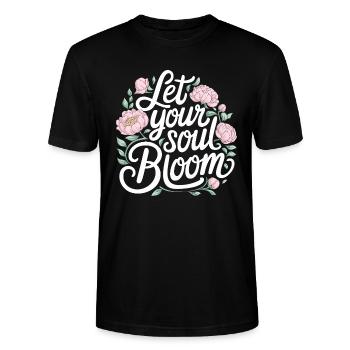 Let Your Soul Bloom - Stanley/Stella CRAFTER Unisex Organic T-Shirt - black - Front - Alina (178cm) & Michal (187cm)