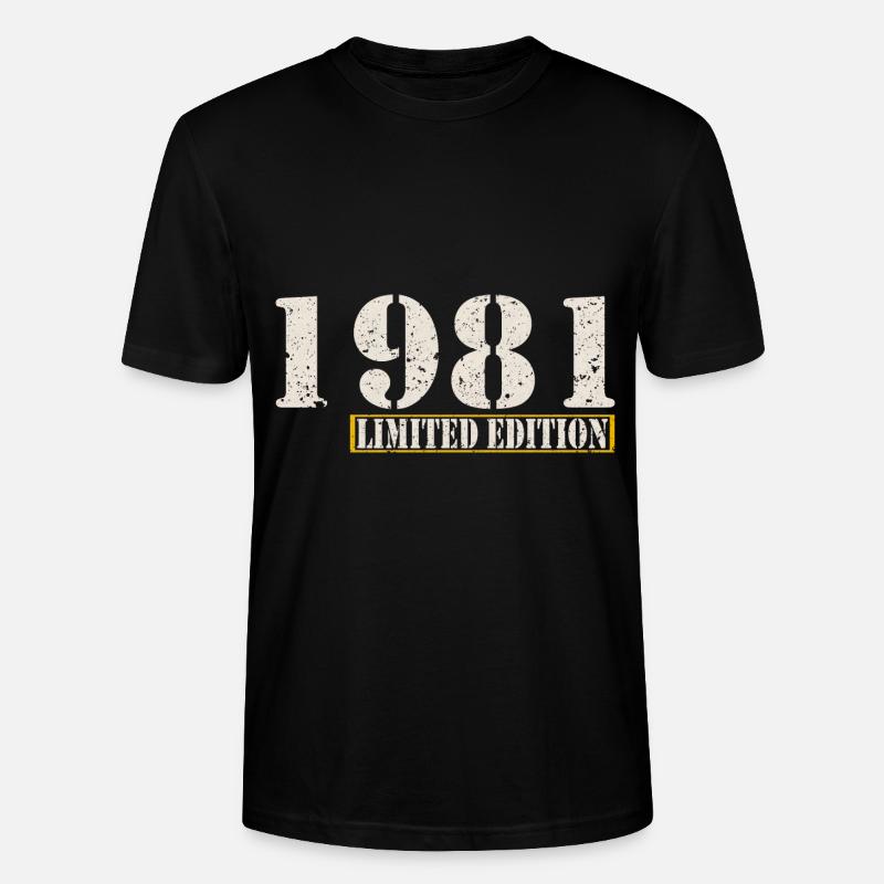 Édition limitée 1981 Naissance anniversaire - T-shirt bio CRAFTER Stanley Stella Unisexe - noir