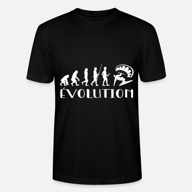 Évolution Du Singe Au surfeur - T-shirt bio CRAFTER Stanley Stella Unisexe - noir