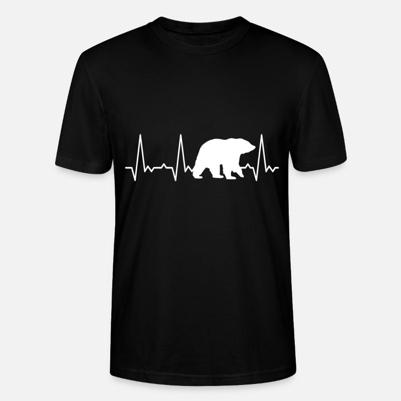 Herzschlag Bär - Stanley/Stella Unisex Bio-T-Shirt CRAFTER - Schwarz
