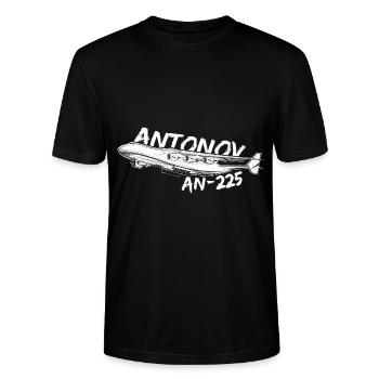 Antonov AN-225 Flugzeug strategisches Luftfrachtfl - Stanley/Stella Unisex Bio-T-Shirt CRAFTER - Schwarz - Vorne - Alina (178cm) & Michal (187cm)